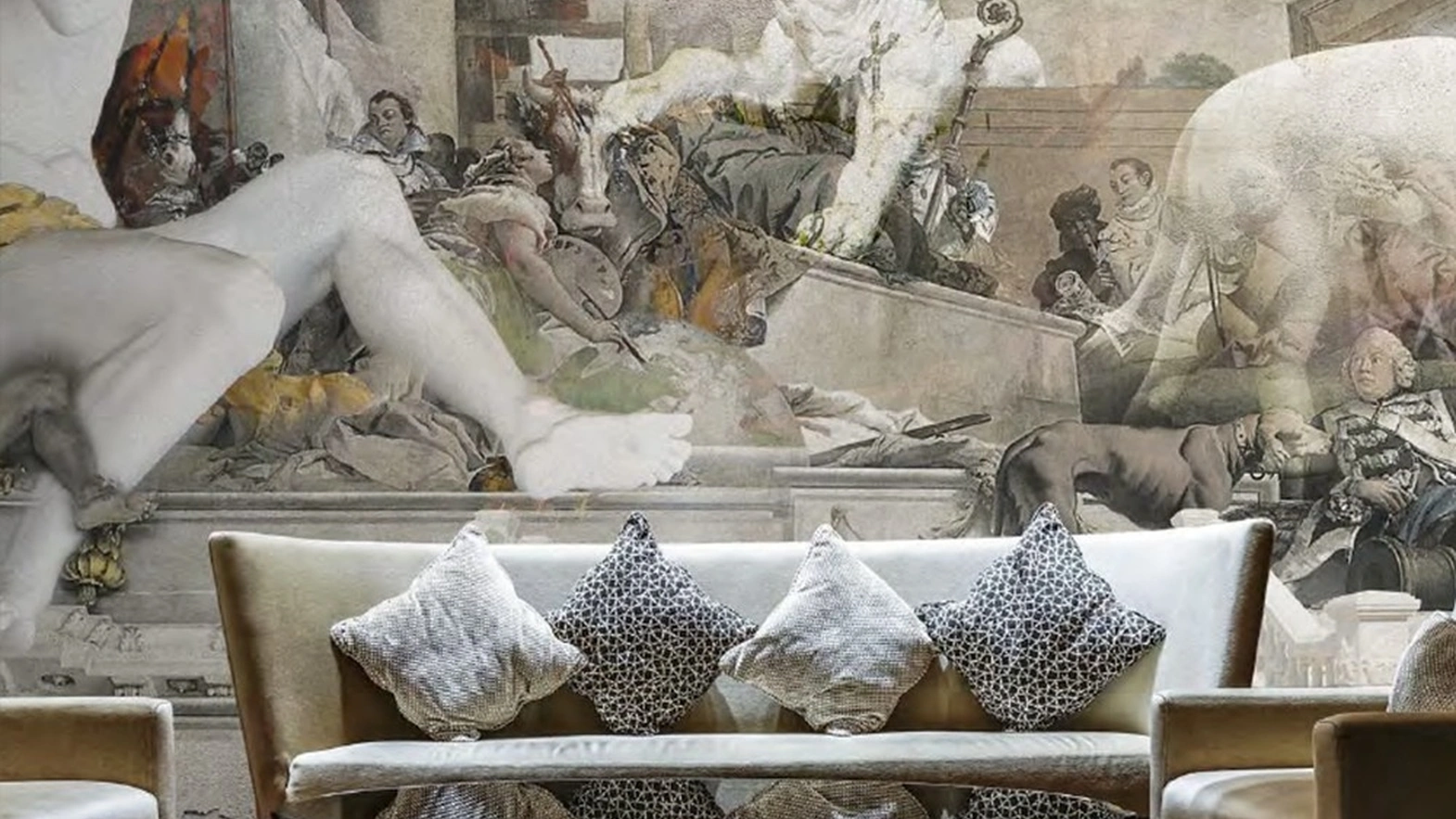 Carta da parati con immagini classiche Affresco di Adriani e Rossi