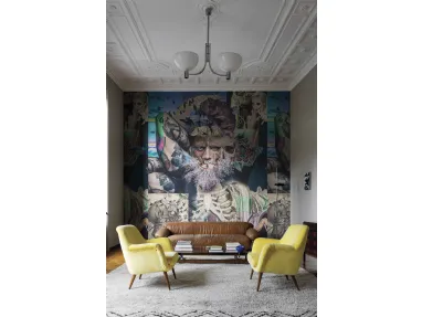 Carta da parati di design con figure sovrapposte AM18 di London Art