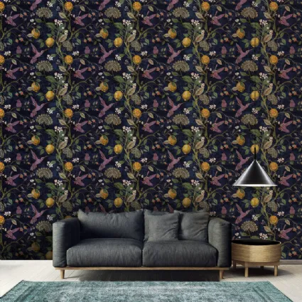 Carta da parati Lemons and birds di Adriani e Rossi