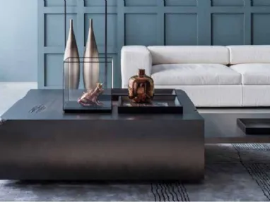 Tavolino in laccato goldenblack Double di Adriani e Rossi