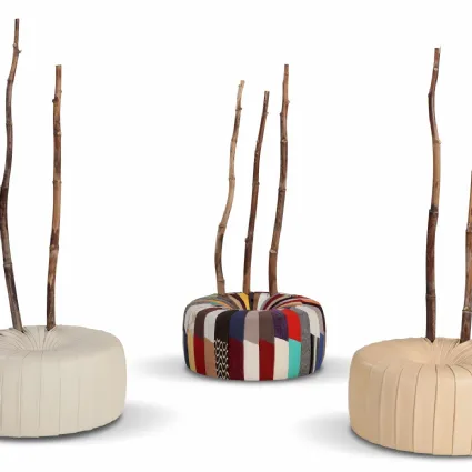 Pouf di design in pelle Ferula di Calia