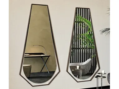Specchio con cornice in acciaio Sautern di Cattelan Italia