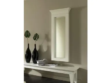 Specchio con capitello con cornice in legno laccato bianco di Stones