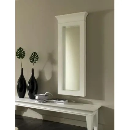 Specchio con capitello con cornice in legno laccato bianco di Stones