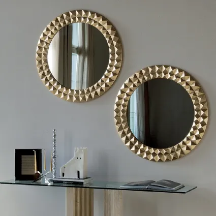 Specchio con cornice in legno in foglia d'oro Egypt di Cattelan Italia