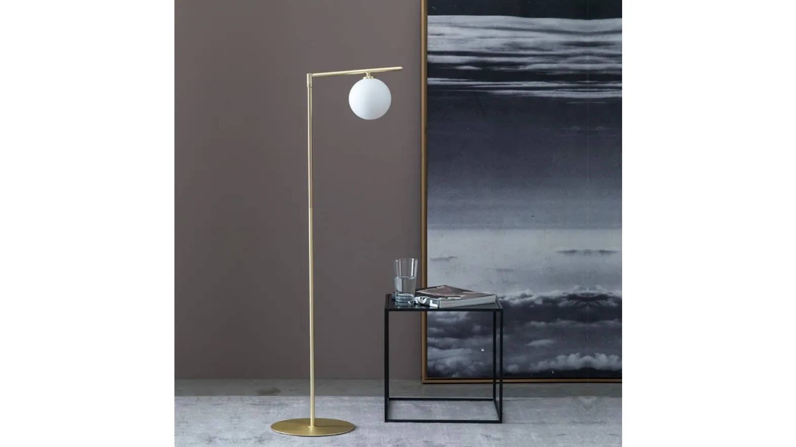 Lampada da terra con struttura snodabile in metallo cromato o oro lucido Dada Floor di Adriani e Rossi