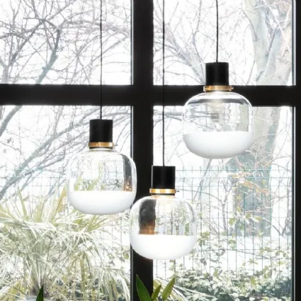 Lampada in vetro con finitura trasparente e satinata Ghost Sospensione di Midj