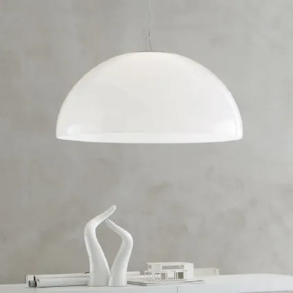 Lampada a sospensione Moon in metacrilato Bianco di Adriani e Rossi
