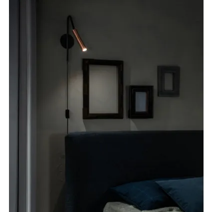 Lampada da parete Vega a tubo in metallo nichelato di Stones