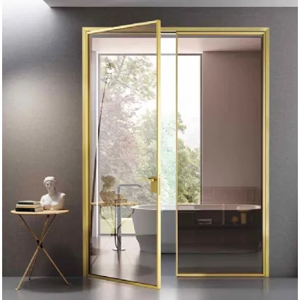 Porta per interni battente in vetro e alluminio Mini Tall Glass Gold di BiHome
