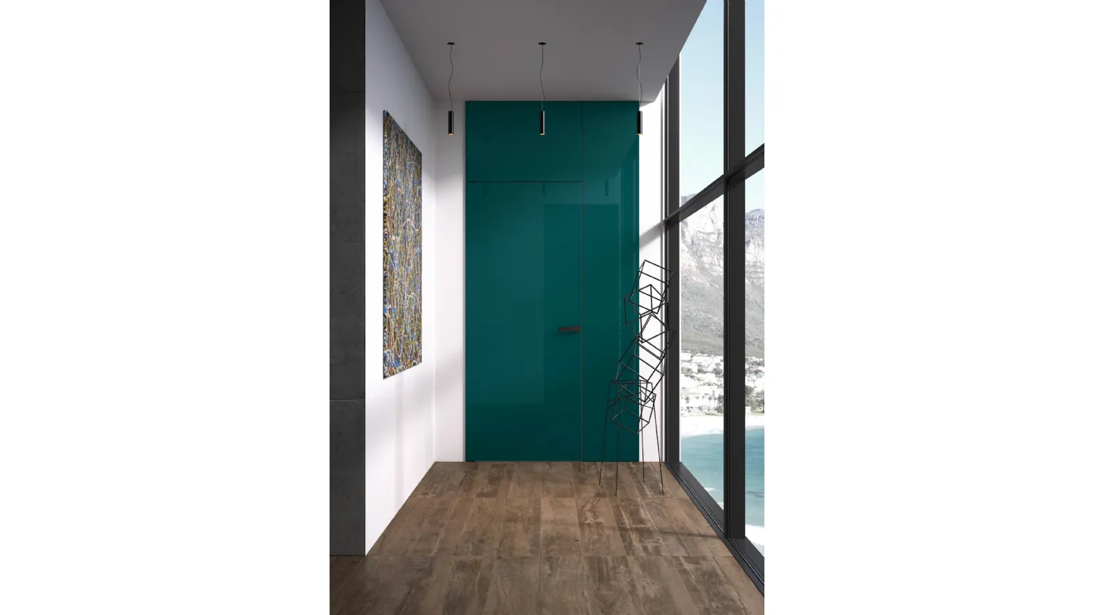 Porta battente per interni Boisè in legno laccato lucido di Albed