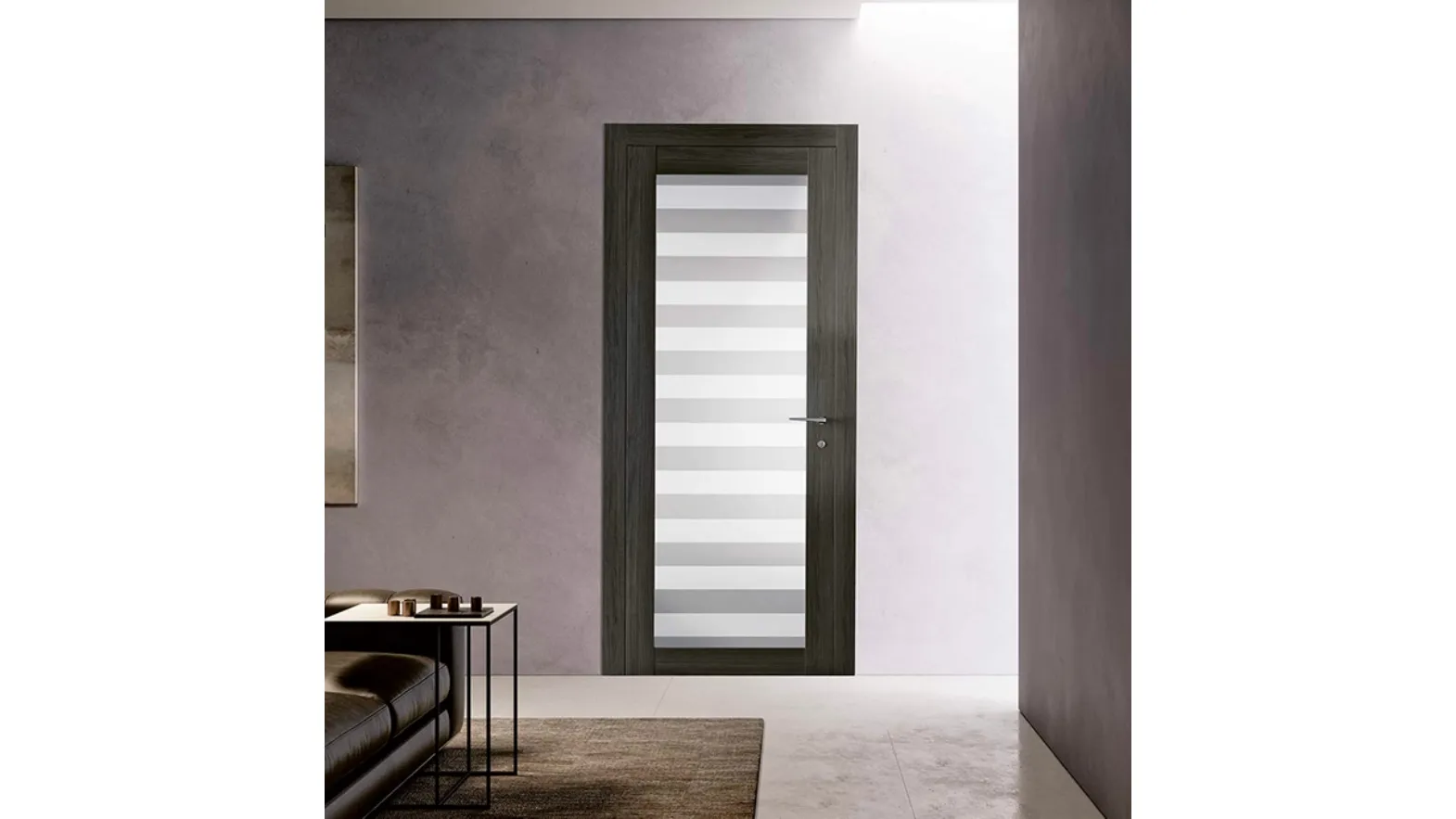 Porta per interni Grafite 301V Gris in vetro e laminato di BiHome