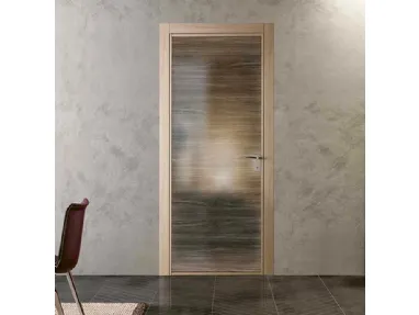 Porta per interni battente Grafite Glass Grano in vetro e laminato di BiHome