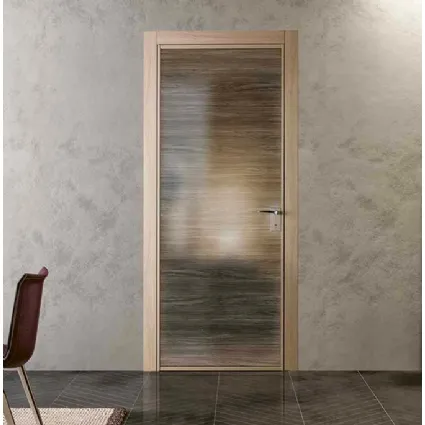 Porta per interni battente Grafite Glass Grano in vetro e laminato di BiHome