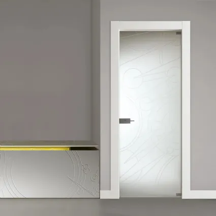 Porta per interni in vetro sabbiato Halley-Vetro-Inciso BiHome