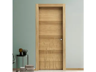 Porta per interni in legno Intalya Grass Rovere Olio Naturale con anta battente di BiHome