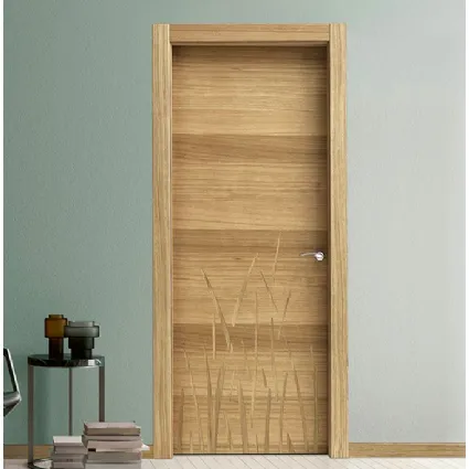 Porta per interni in legno Intalya Grass Rovere Olio Naturale con anta battente di BiHome