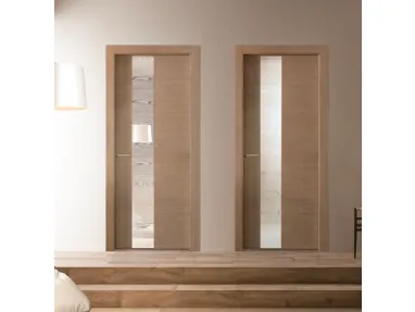 Porta per interni battente in laminato e vetro Materik 111 MV Nocciola di BiHome