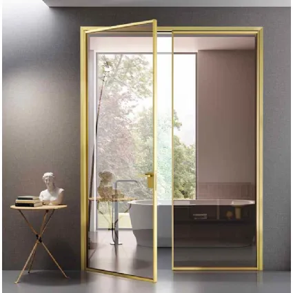 Porta per interni battente in vetro e alluminio Mini Tall Glass Gold di BiHome