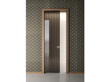 Porta per interni Ri Trait 8b a Scomparsa con traversini alluminio di Albed