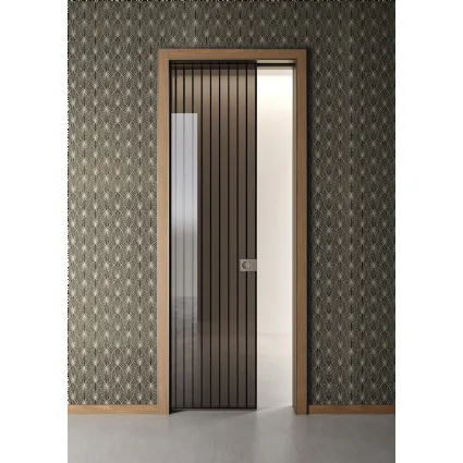 Porta per interni Ri Trait 8b a Scomparsa con traversini alluminio di Albed