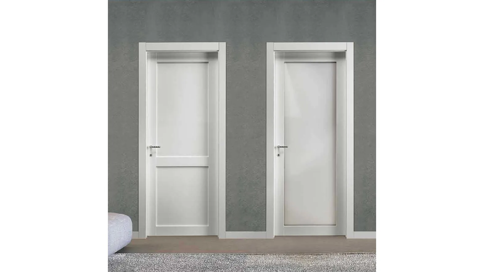 Porta per interni battente Trame 201P e 201V in laminato Bianco di BiHome