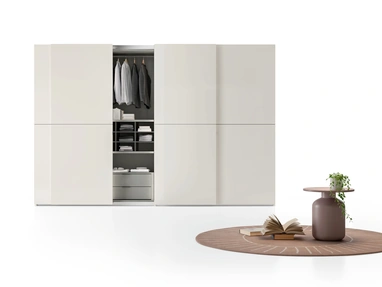 Armadio Ardecò Forte laccato lucido Platino di Spagnol Mobili