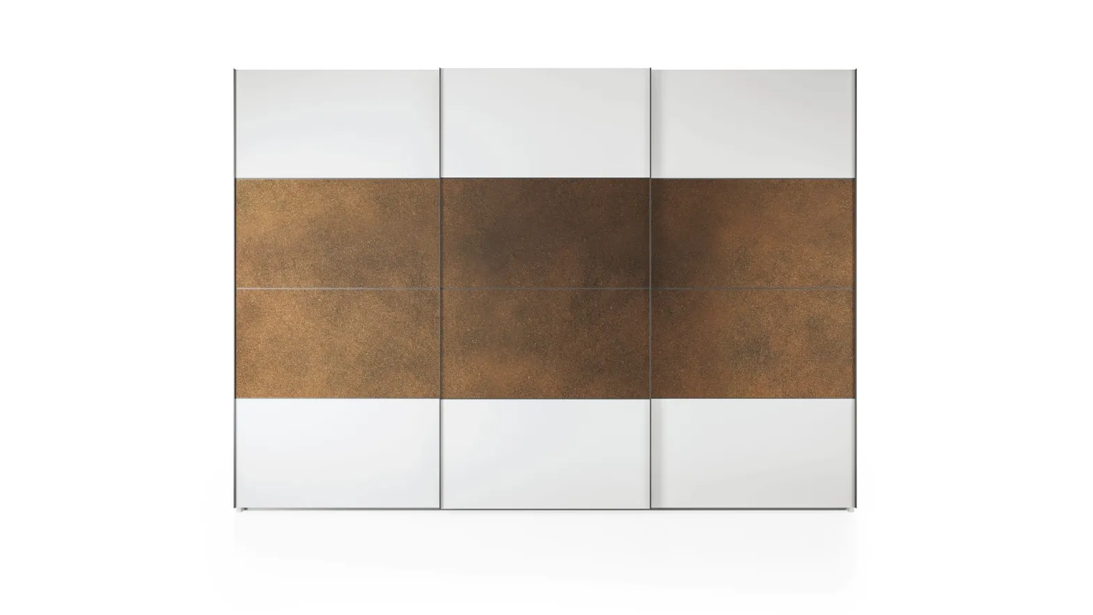 Armadio Ardecò Window Neve con doppia fascia in Iron Bronzo di Spagnol Mobili