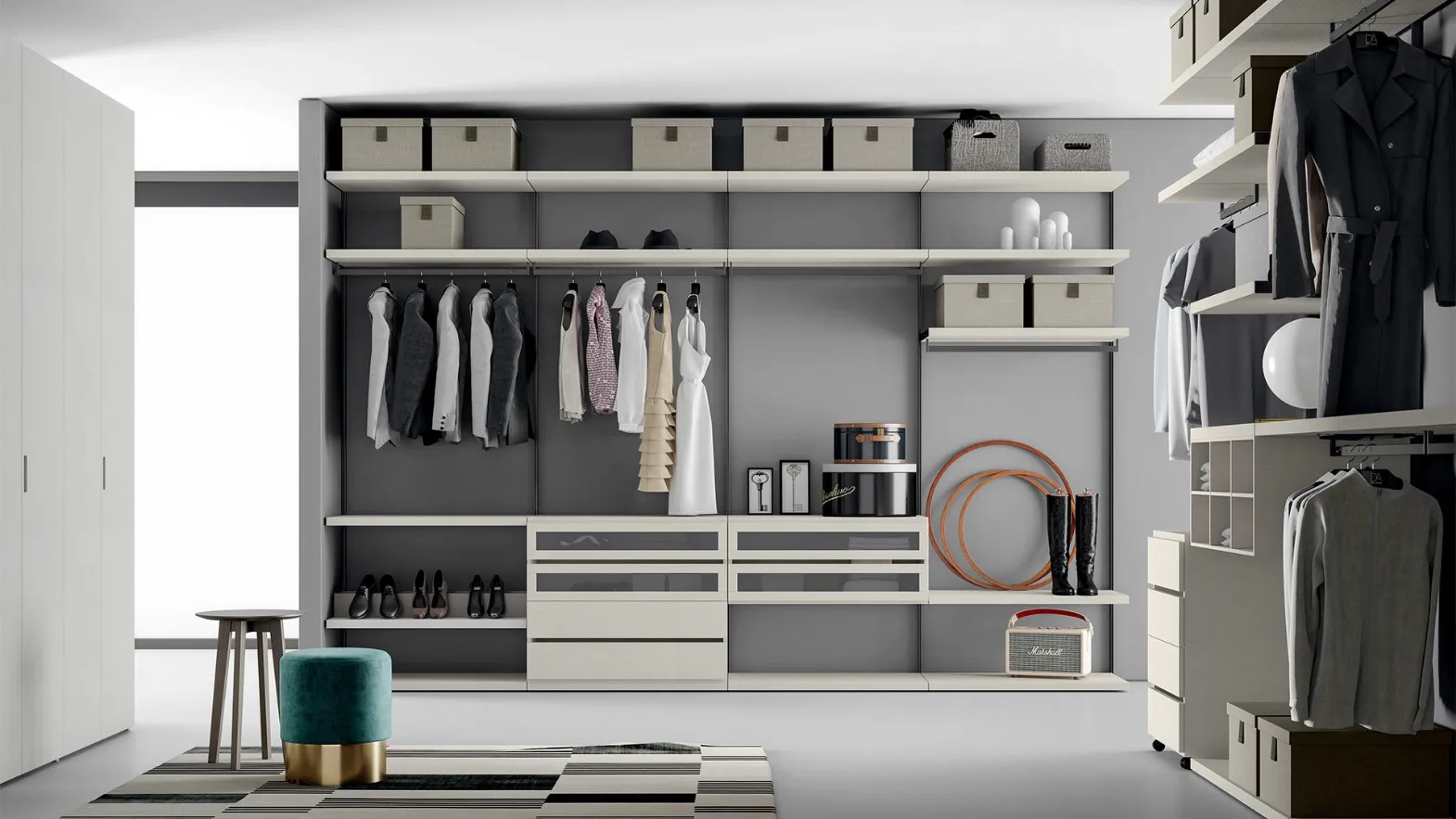 Cabina Armadio Easy Project Up in laccato opaco di Dall'Agnese