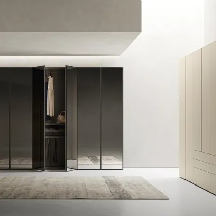 Armadio con ante battenti a specchio Go Up di Alf Da Frè