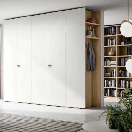Armadio con anta battente in laccato bianco opaco Sintesi di Imab