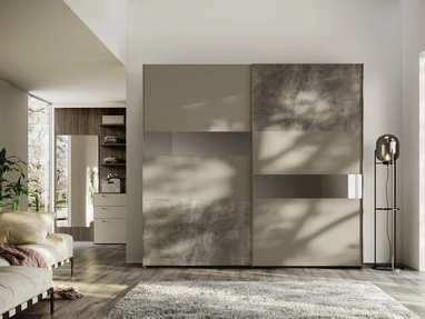 Armadio Twist finitura visone e ardesia chiaro di Imab