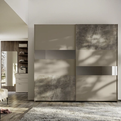 Armadio Twist finitura visone e ardesia chiaro di Imab