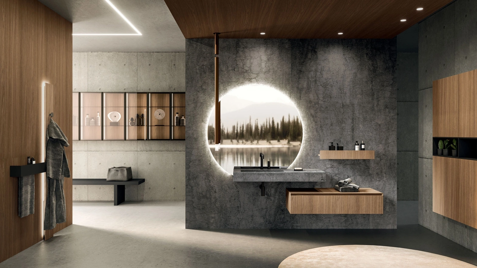 Mobile da Bagno sospeso 360Gradi 02 in Rovere di Arrital