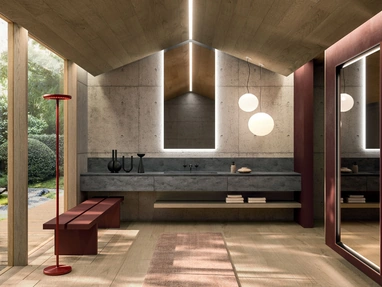 Mobile da Bagno sospeso 360Gradi 04 in Corian di Arrital