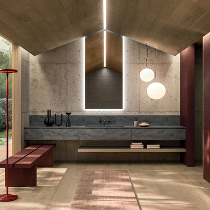 Mobile da Bagno sospeso 360Gradi 04 in Corian di Arrital