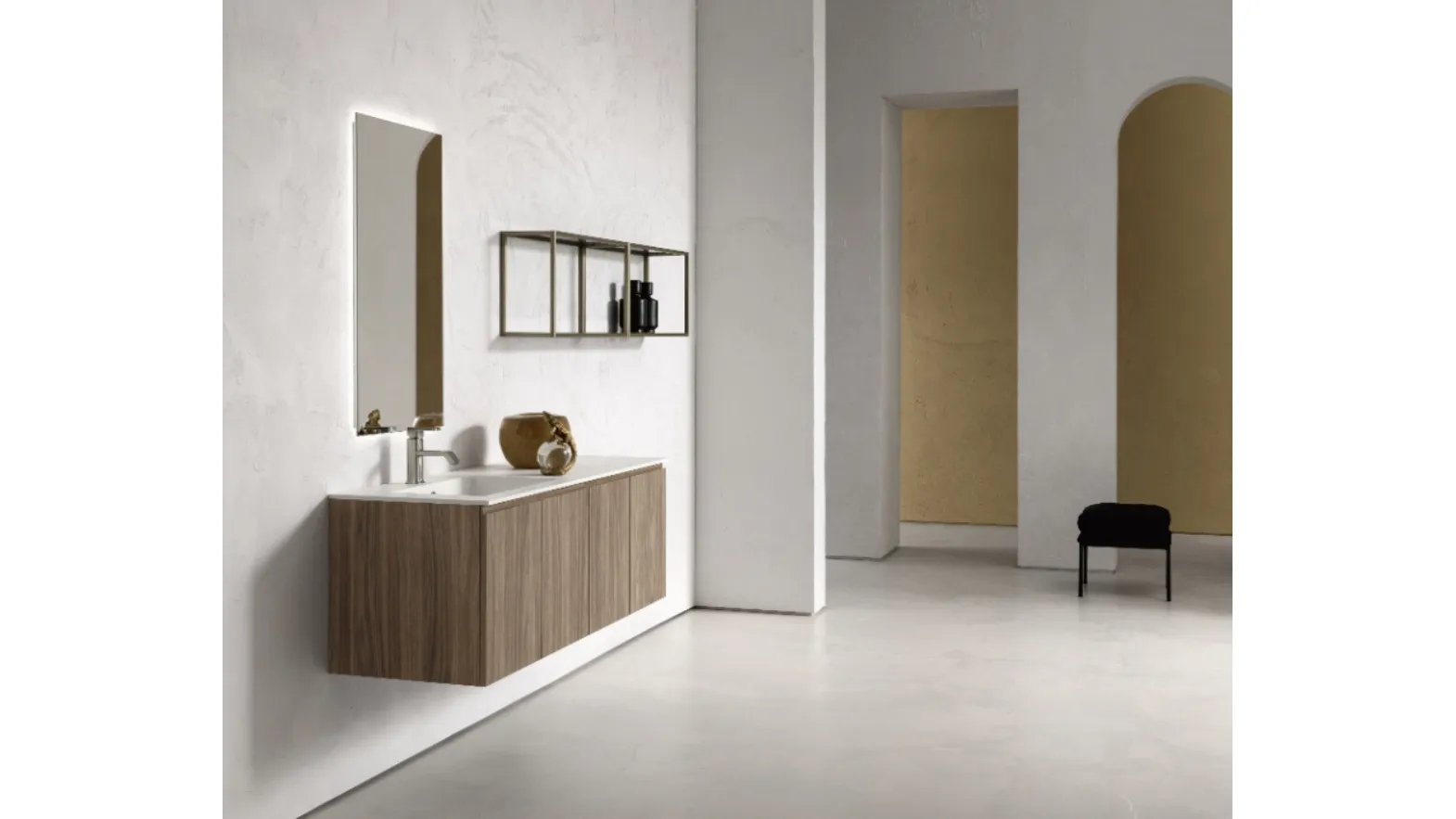 Mobile da Bagno sospeso in nobilitato effetto legno B-GO BG025 di Compab