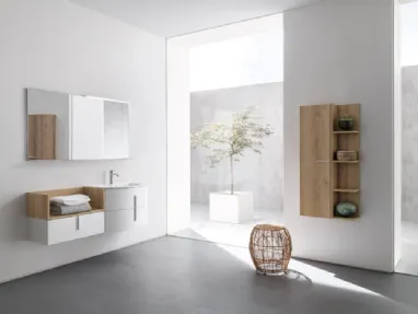 Mobile da Bagno sospeso in melaminico laccato opaco B201 BD026 di Compab