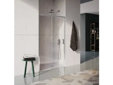 Box Doccia con porta scorrevole e profilo in alluminio brillantato cromo Classica Cee Art Sp di Samo
