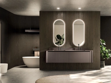 Mobile da Bagno sospeso Modo Project 08 in laccato Metal Brown di Arrital