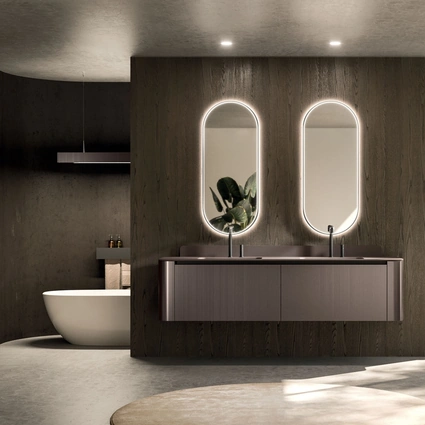 Mobile da Bagno sospeso Modo Project 08 in laccato Metal Brown di Arrital