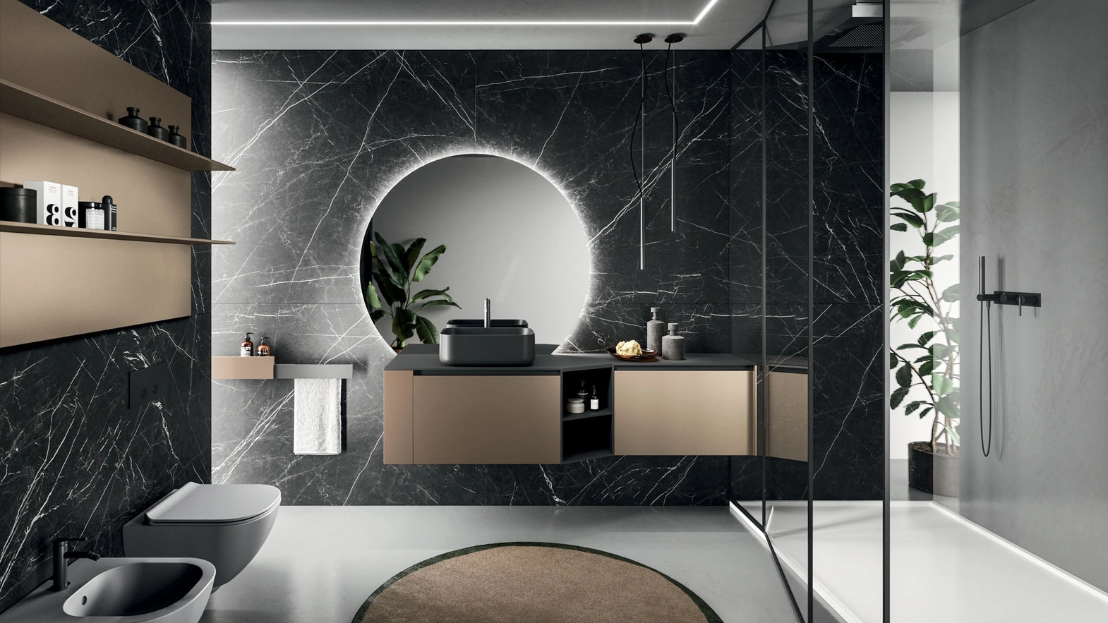 Mobile da Bagno sospeso Modo Project 12 in tecnometal Bronzo di Arrital