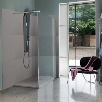Box Doccia con rivestimento e piatto doccia in Eccelsa Stonefit di Samo