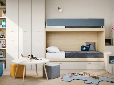 Cameretta con letti a castello Nuk di Nidi