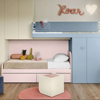 Cameretta con letti a soppalco di Nidi