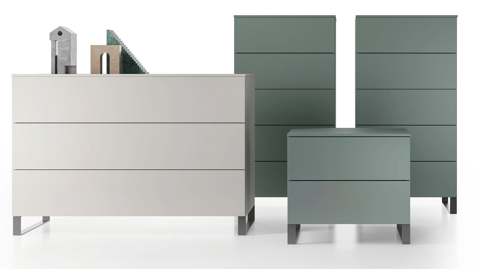 Gruppo Notte Sled in laccato opaco di Spagnol Mobili