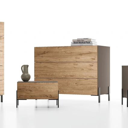 Gruppo Notte Velvet in rovere nodato di Spagnol Mobili