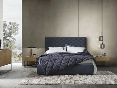 Letto in tessuto imbottito Allen 2 di Alf Da Frè