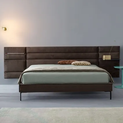 Letto matrimoniale in tessuto Boiserie Set Slim di Twils