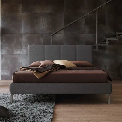Letto con testiera in tessuto imbottito Era di Imab